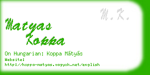 matyas koppa business card