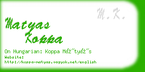 matyas koppa business card